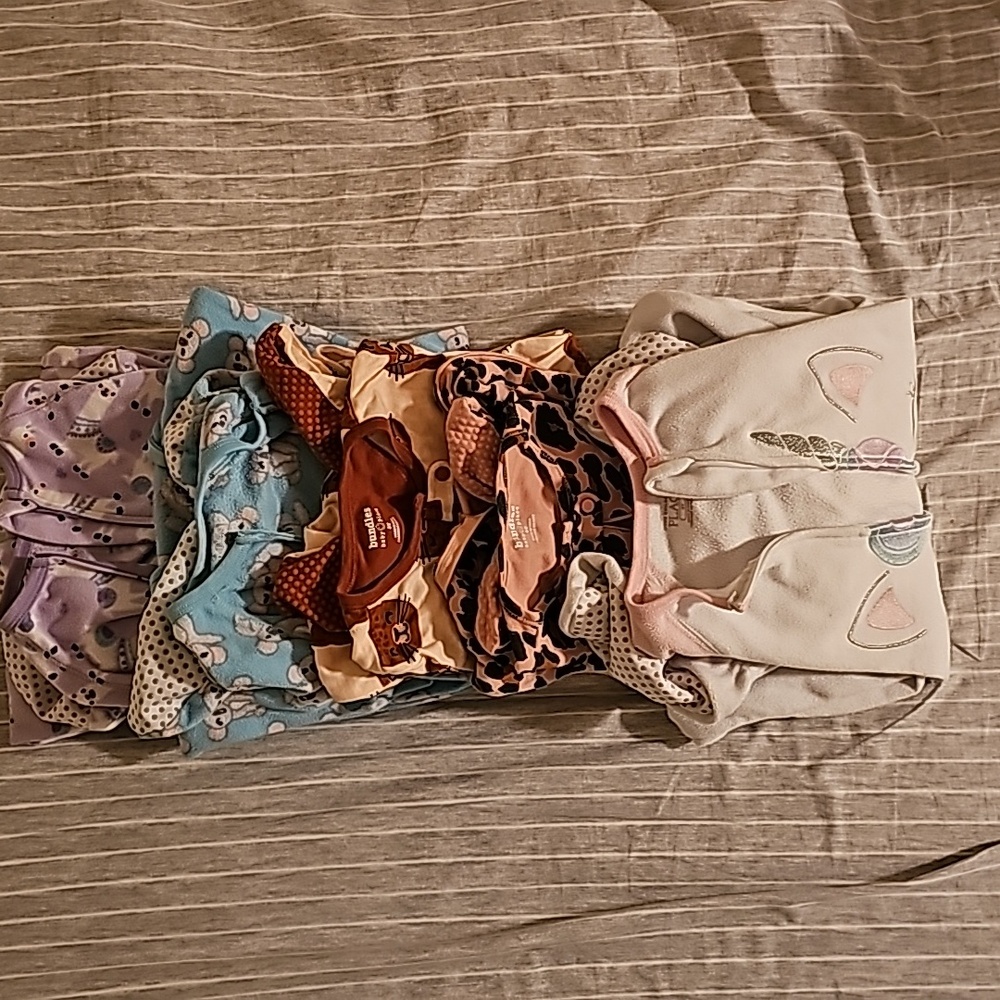 5t girls footed pajama lot
